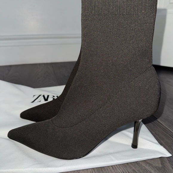 Zara Shoes - BRAND NEW Zara dark brown women's sock boots Size 6.5